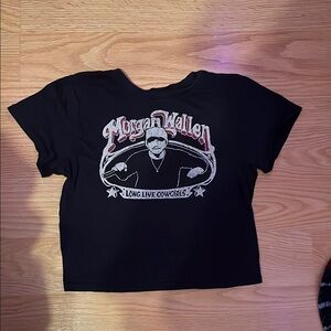 White and Black Morgan Wallen Cropped T-Shirt